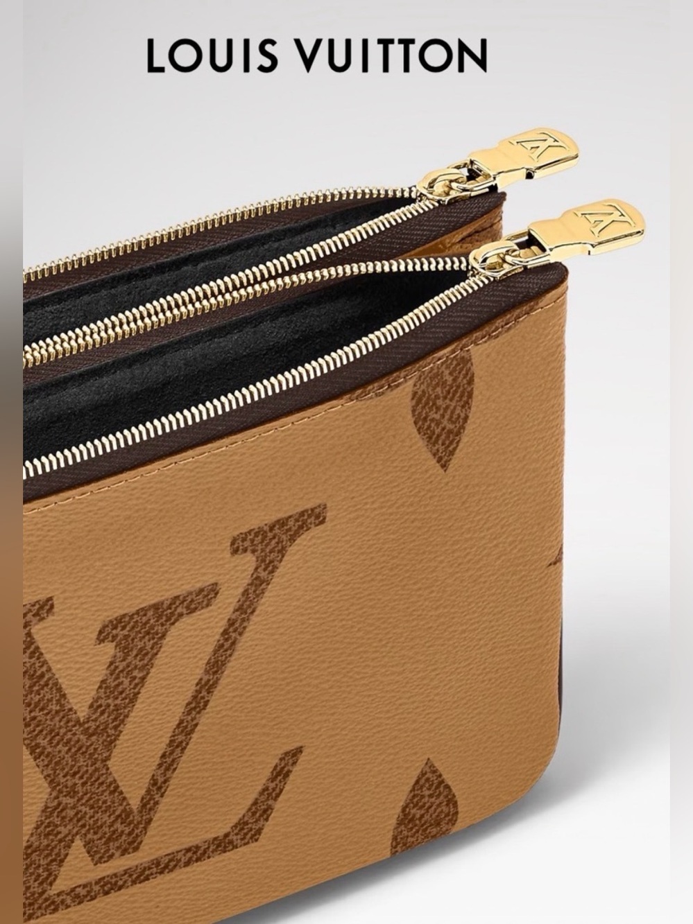 Louis Vuitton Double Zip Pochette Reverse Monogram Giant Crossbody Box Dust Bag - Picture 6 of 16